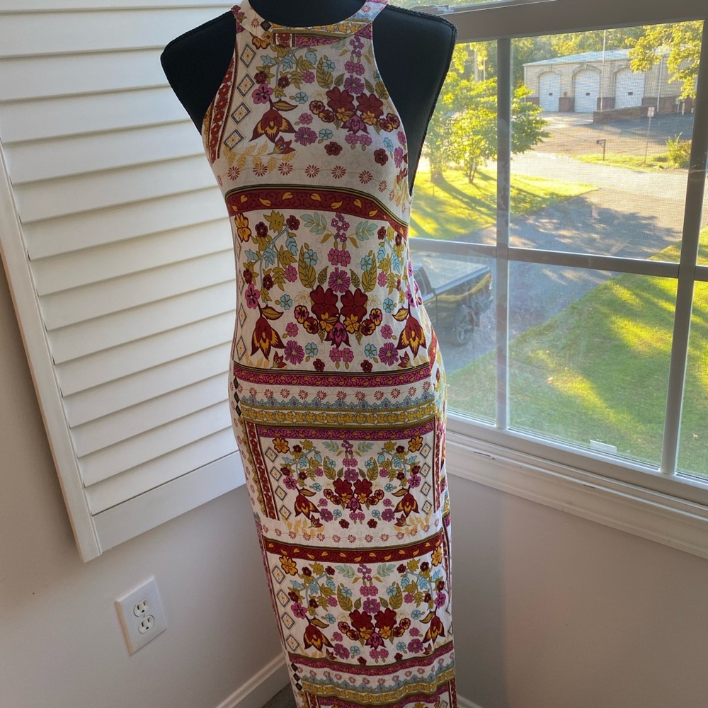 H&M COACHELLA MAXI DRESS HIGH NECKLINE SIZE 8